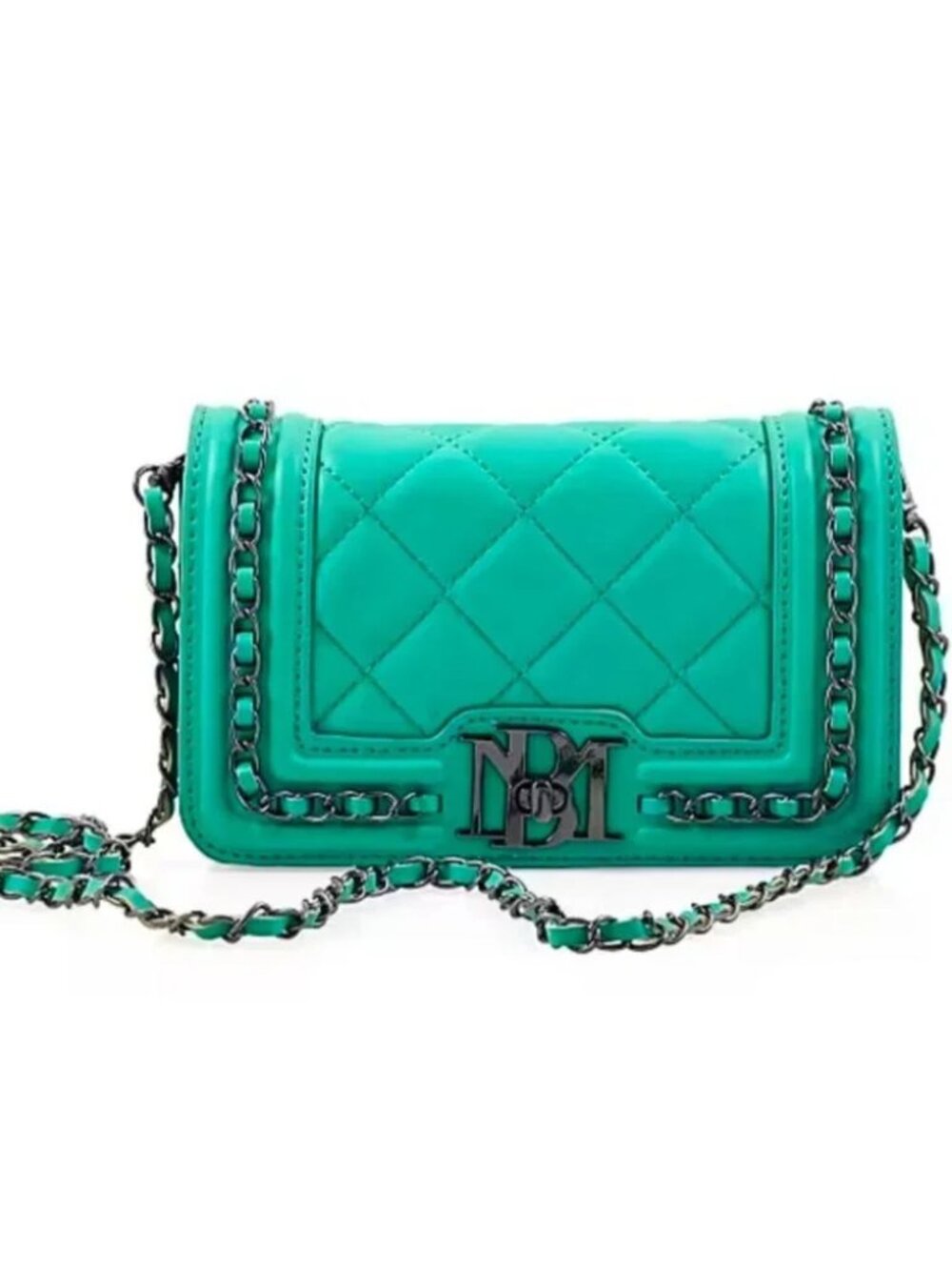 Badgley Mischka Green Quilted Crossbody VEGAN LEATHER $99MSRP